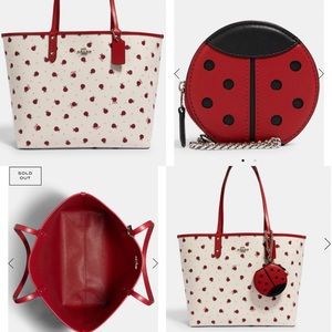 Coach Ladybug Reversible Tote and Pouch Charm